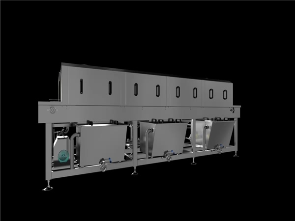 廠家銷售洗箱機(jī)，食品周轉(zhuǎn)箱清洗機(jī)，效率高能耗低能隧道式洗箱機(jī)，質(zhì)保一年